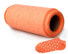 Orange recycle socks yarn